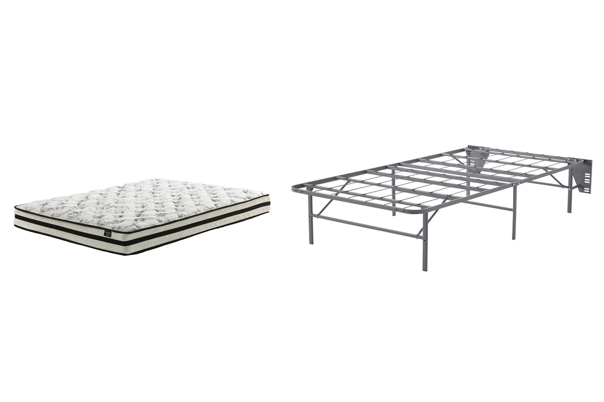8 Inch Chime Innerspring 2-Piece Mattress with Foundation (Twin Mattress in a Box, Better than a Boxspring Twin Foundation)