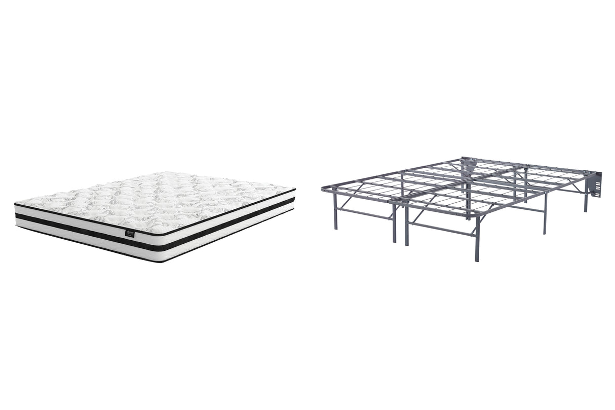 8 Inch Chime Innerspring 2-Piece Mattress with Foundation (Queen Mattress in a Box, Better than a Boxspring Queen Foundation)