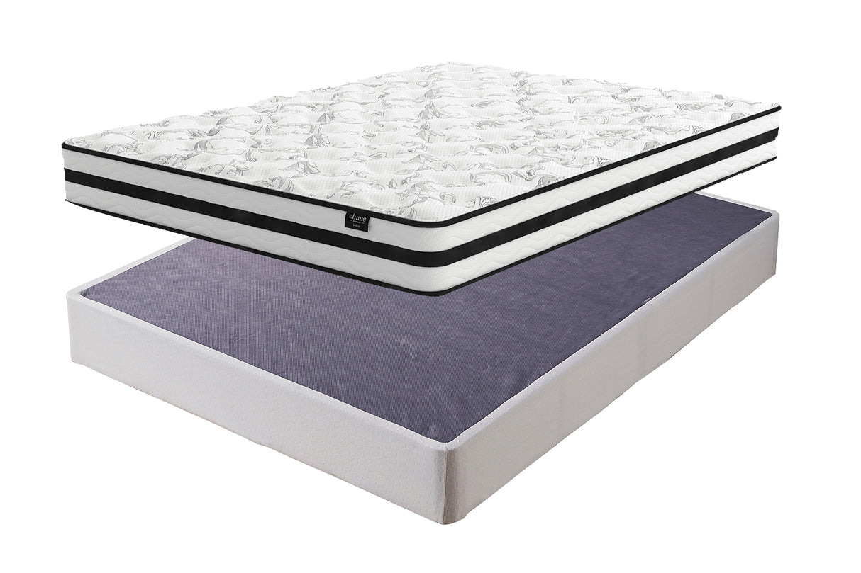 8 Inch Chime Innerspring 2-Piece Mattress with Foundation (King Mattress in a Box, Foundation King Foundation)