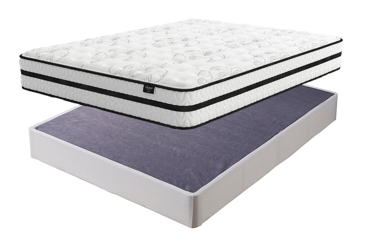 Chime 10 Inch Hybrid 2-Piece Mattress with Foundation (King Mattress in a Box, Foundation King Foundation)