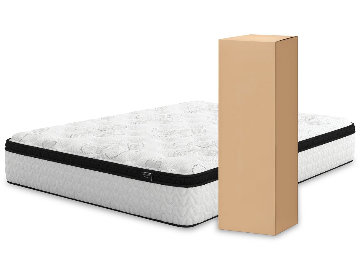 Nashburg 2-Piece Queen Metal Bed with Mattress (Queen Metal Bed, Chime 12 Inch Hybrid Queen Mattress in a Box)