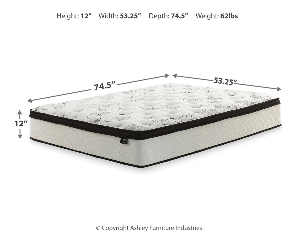 Socalle 2-Piece Full Platform Bed with Mattress (Full Platform Bed, Chime 12 Inch Hybrid Full Mattress in a Box)