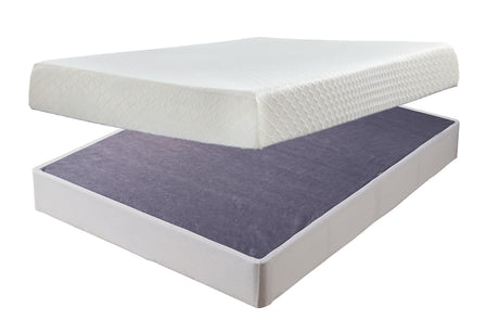 10 Inch Chime Memory Foam 2-Piece Mattress with Foundation (King Mattress in a Box, Foundation King Foundation)