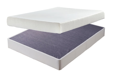 Chime 8 Inch Memory Foam 2-Piece Mattress with Foundation (King Mattress in a Box, Foundation King Foundation)