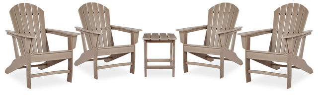 Sundown Treasure 4 Adirondack Chairs and Outdoor End Table