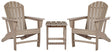 Sundown Treasure 3-Piece 2 Outdoor Chairs with End Table (End Table, Adirondack Chair, Adirondack Chair)