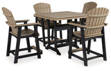 Fairen Trail Outdoor Counter Height Dining Table with 4 Barstools