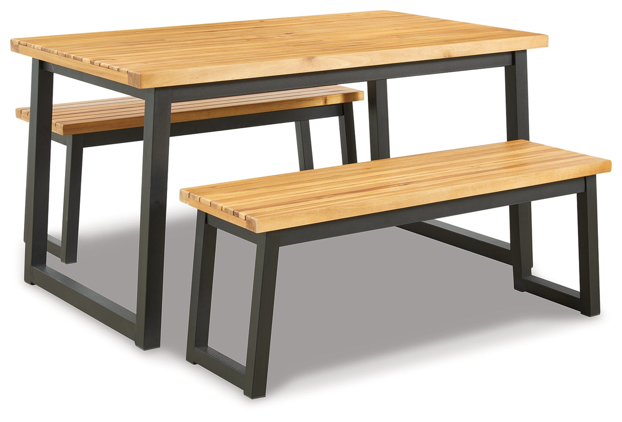 Town Wood Outdoor Dining Table Set (Set of 3)