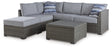 Petal Road Outdoor Loveseat Sectional/Ottoman/Table Set (Set of 4)