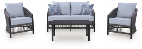 Bridges Beach Outdoor Love/Chairs/Table Set (Set of 4)