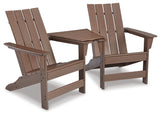 Emmeline 2 Adirondack Chairs with Tete-A-Tete Table Connector