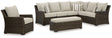 Brook Ranch 2-Piece Outdoor Sectional with Chair (Outdoor Sofa Sectional/Bench with Cushion (Set of 3), Outdoor Lounge Chair with Cushion)