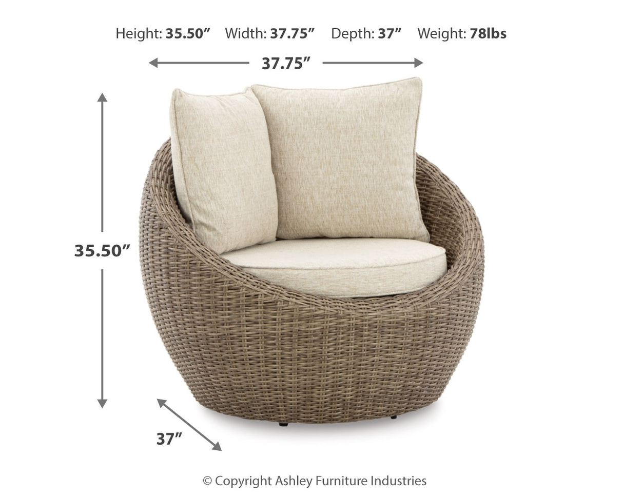 Danson 2 Swivel Lounge Chairs and End Table