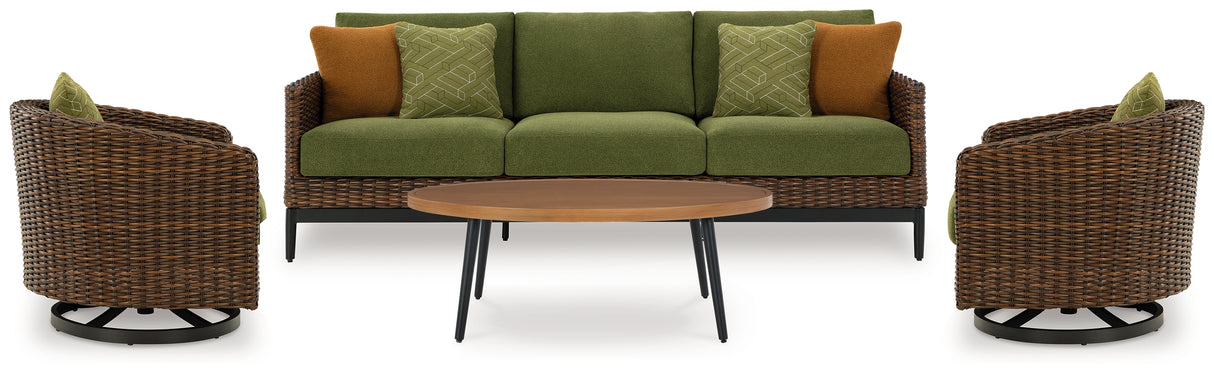 Horizon Hall Outdoor Sofa, 2 Lounge Chairs, Ottoman and Coffee Table