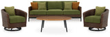 Horizon Hall Outdoor Sofa, 2 Lounge Chairs, Ottoman and Coffee Table