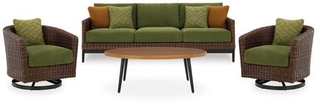 Horizon Hall Outdoor Sofa, 2 Lounge Chairs, Ottoman and Coffee Table