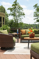 Horizon Hall 3-Piece Outdoor Sofa with 2 Lounge Chairs (Outdoor Sofa with Cushion, Outdoor Swivel Lounge Chair with Cushion, Outdoor Swivel Lounge Chair with Cushion)