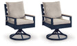 East Beach Outdoor Swivel Chair with Cushion (Set of 2)