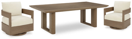 Serene Bay 3-Piece 2 Outdoor Lounge Chairs with End Table (Outdoor Swivel Glider Chair with Cushion, Outdoor Swivel Glider Chair with Cushion, Outdoor End Table)