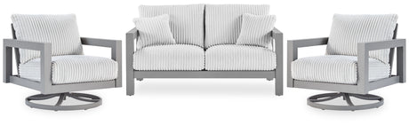 Hurley Park 3-Piece Outdoor Loveseat with 2 Lounge Chairs