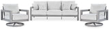 Hurley Park 3-Piece Outdoor Sofa with 2 Lounge Chairs