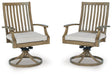 Rainier Ranch Outdoor Swivel Chair with Cushion (Set of 2)