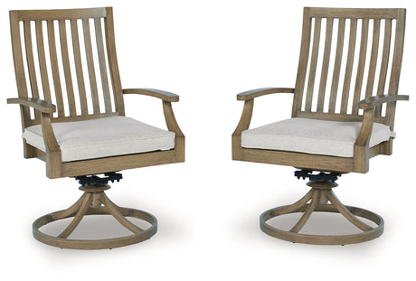 Rainier Ranch Outdoor Swivel Chair with Cushion (Set of 2)