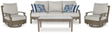 Rainier Ranch 4-Piece Outdoor Sofa and 2 Chairs with Coffee Table (Outdoor Sofa with Cushion, Outdoor Swivel Glider Chair with Cushion, Outdoor Swivel Glider Chair with Cushion, Outdoor Coffee Table)