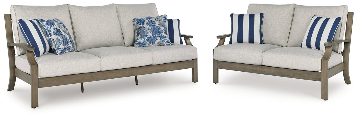 Rainier Ranch 2-Piece Outdoor Sofa and Loveseat (Outdoor Sofa with Cushion, Outdoor Loveseat with Cushion)