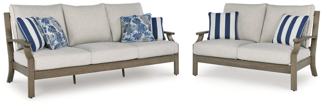 Rainier Ranch 2-Piece Outdoor Sofa and Loveseat (Outdoor Sofa with Cushion, Outdoor Loveseat with Cushion)