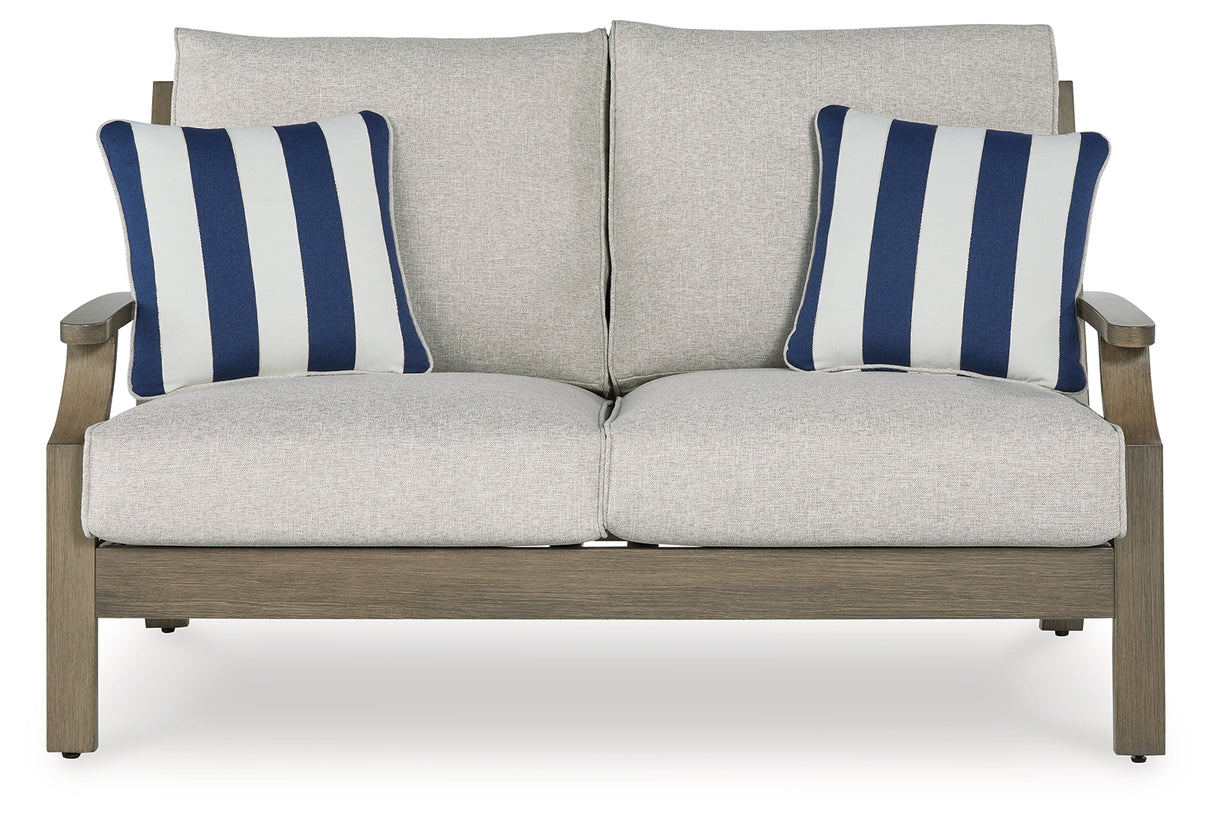 Rainier Ranch 3-Piece Outdoor Sofa and Loveseat with Coffee Table (Outdoor Sofa with Cushion, Outdoor Loveseat with Cushion, Outdoor Coffee Table)