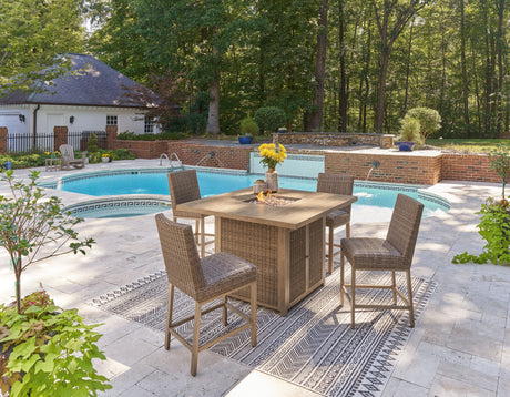 Walton Bridge 3-Piece Outdoor Bar Table and 4 Barstools