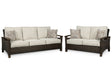 Paradise Trail 2-Piece Outdoor Sofa and Loveseat (Sofa with Cushion, Loveseat with Cushion)