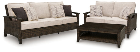 Monterey Point 3-Piece Outdoor Sofa and Loveseat with Coffee Table
