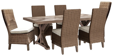 Beachcroft 4-Piece Outdoor Dining Table and 6 Chairs (Outdoor Side Chair with Cushion (Set of 2), Outdoor Side Chair with Cushion (Set of 2), Outdoor Side Chair with Cushion (Set of 2), Outdoor Dining Table)