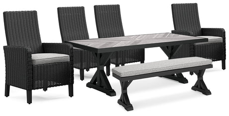 Beachcroft 4-Piece Outdoor Dining Table and 4 Chairs and Bench