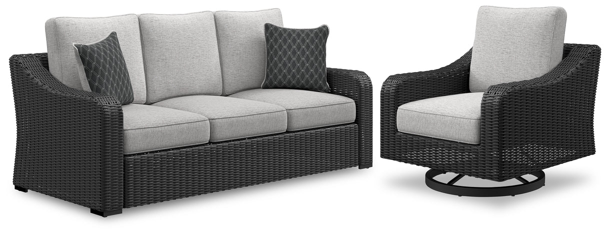 Beachcroft 3-Piece Outdoor Sofa with 2 Lounge Chairs