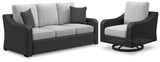 Beachcroft 3-Piece Outdoor Sofa with 2 Lounge Chairs