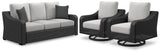 Beachcroft 3-Piece Outdoor Sofa with 2 Lounge Chairs
