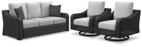 Beachcroft 3-Piece Outdoor Sofa with 2 Lounge Chairs