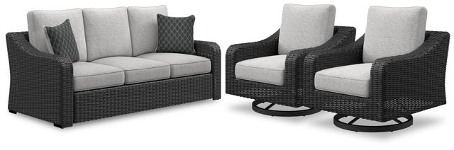 Beachcroft 3-Piece Outdoor Sofa with 2 Lounge Chairs