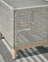 Seton Creek 3-Piece 2 Outdoor Lounge Chairs with End Table (Outdoor Swivel Lounge with Cushion, Outdoor Swivel Lounge with Cushion, Outdoor End Table)