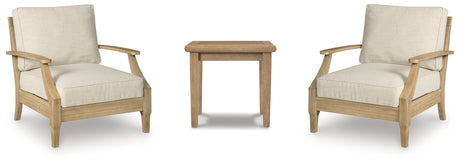 Clare View 3-Piece 2 Outdoor Chairs with End Table (Lounge Chair with Cushion, Lounge Chair with Cushion, Gerianne End Table)