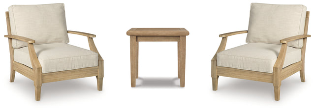 Clare View 3-Piece 2 Outdoor Chairs with End Table (Lounge Chair with Cushion, Lounge Chair with Cushion, Gerianne End Table)