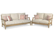 Clare View 2-Piece Outdoor Sofa and Loveseat (Sofa with Cushion, Loveseat with Cushion)