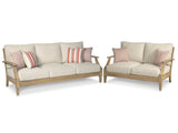 Clare View 2-Piece Outdoor Sofa and Loveseat (Sofa with Cushion, Loveseat with Cushion)
