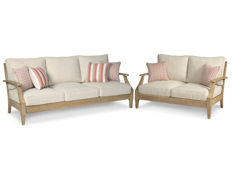 Clare View 2-Piece Outdoor Sofa and Loveseat (Sofa with Cushion, Loveseat with Cushion)