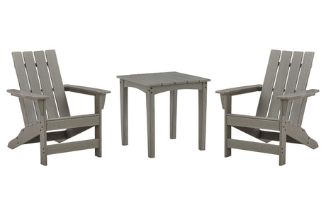 Visola 3-Piece Outdoor Chair with End Table (Outdoor End Table, Adirondack Chair, Adirondack Chair)