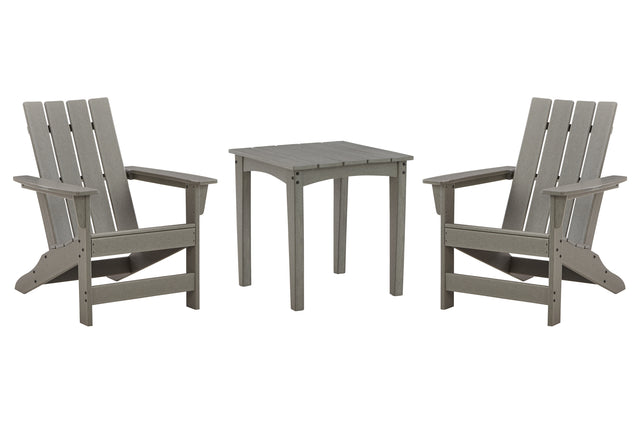 Visola 3-Piece Outdoor Chair with End Table (Outdoor End Table, Adirondack Chair, Adirondack Chair)