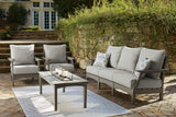 Visola 3-Piece Outdoor Sofa and 2 Chairs with Coffee Table